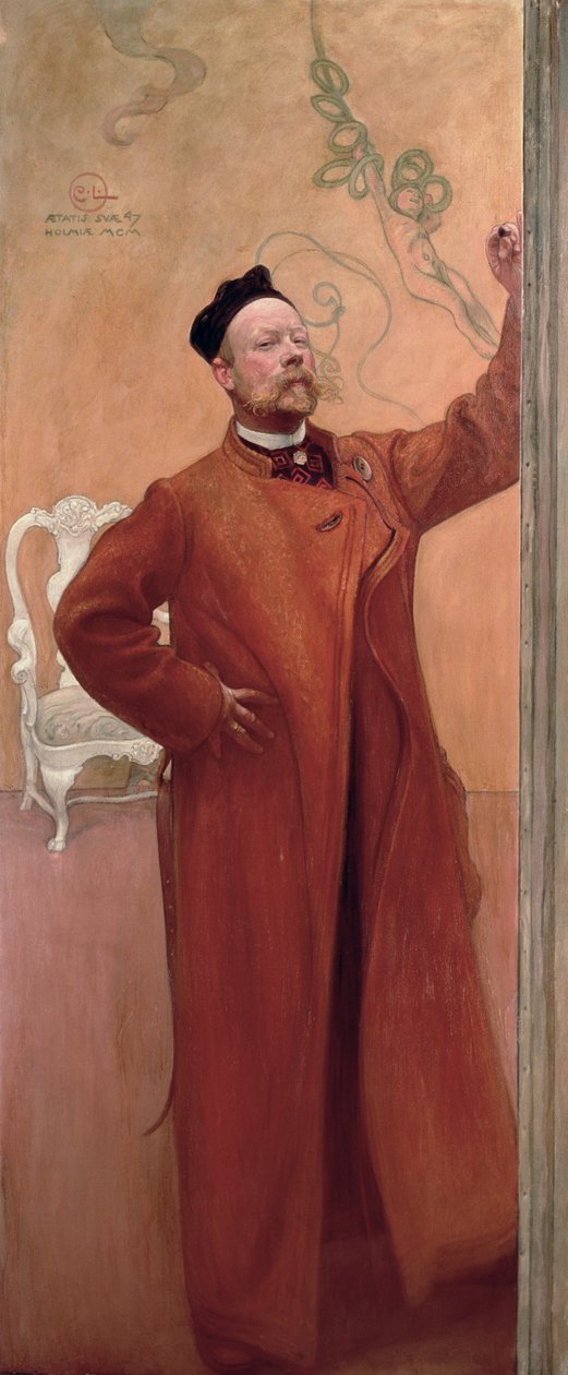 Vor dem Spiegel: Selbstporträt, 1900 von Carl Larsson