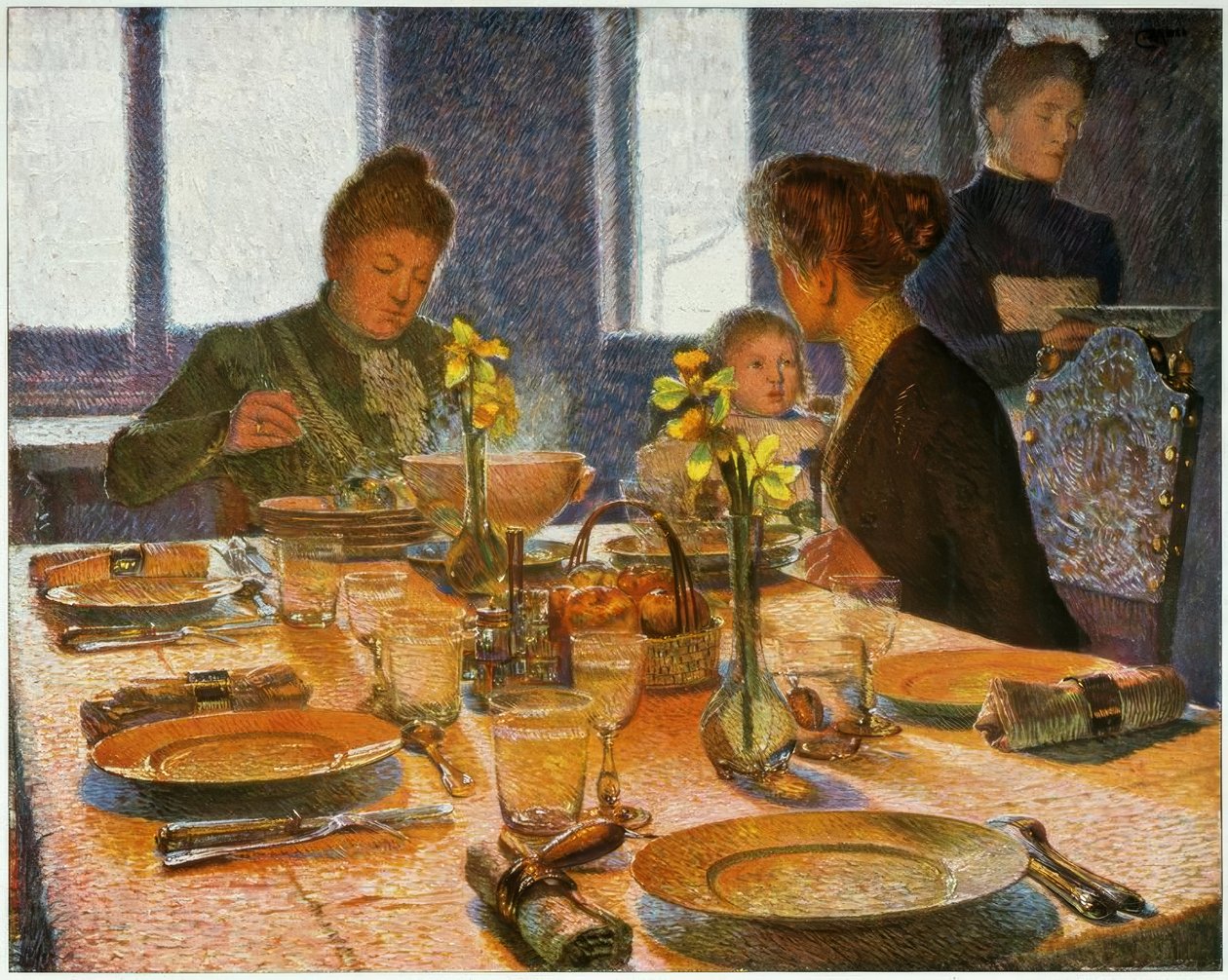 Beim Frühstück von Carl Moll