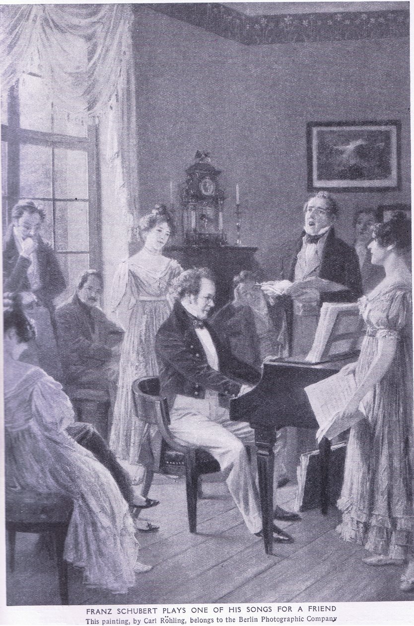 Schubert spielt ein Lied für einen Freund von Carl Rohling