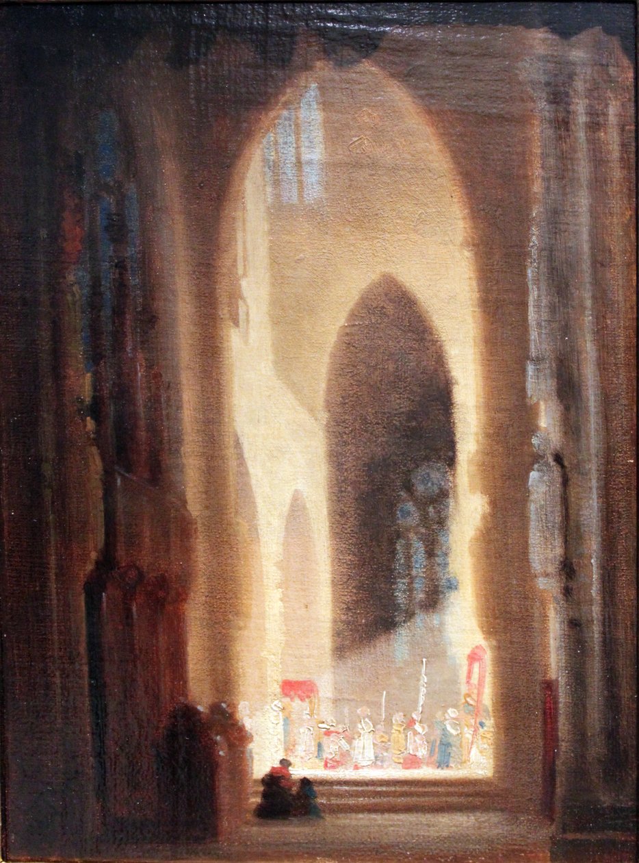 Kircheninneres mit Prozession von Carl Spitzweg