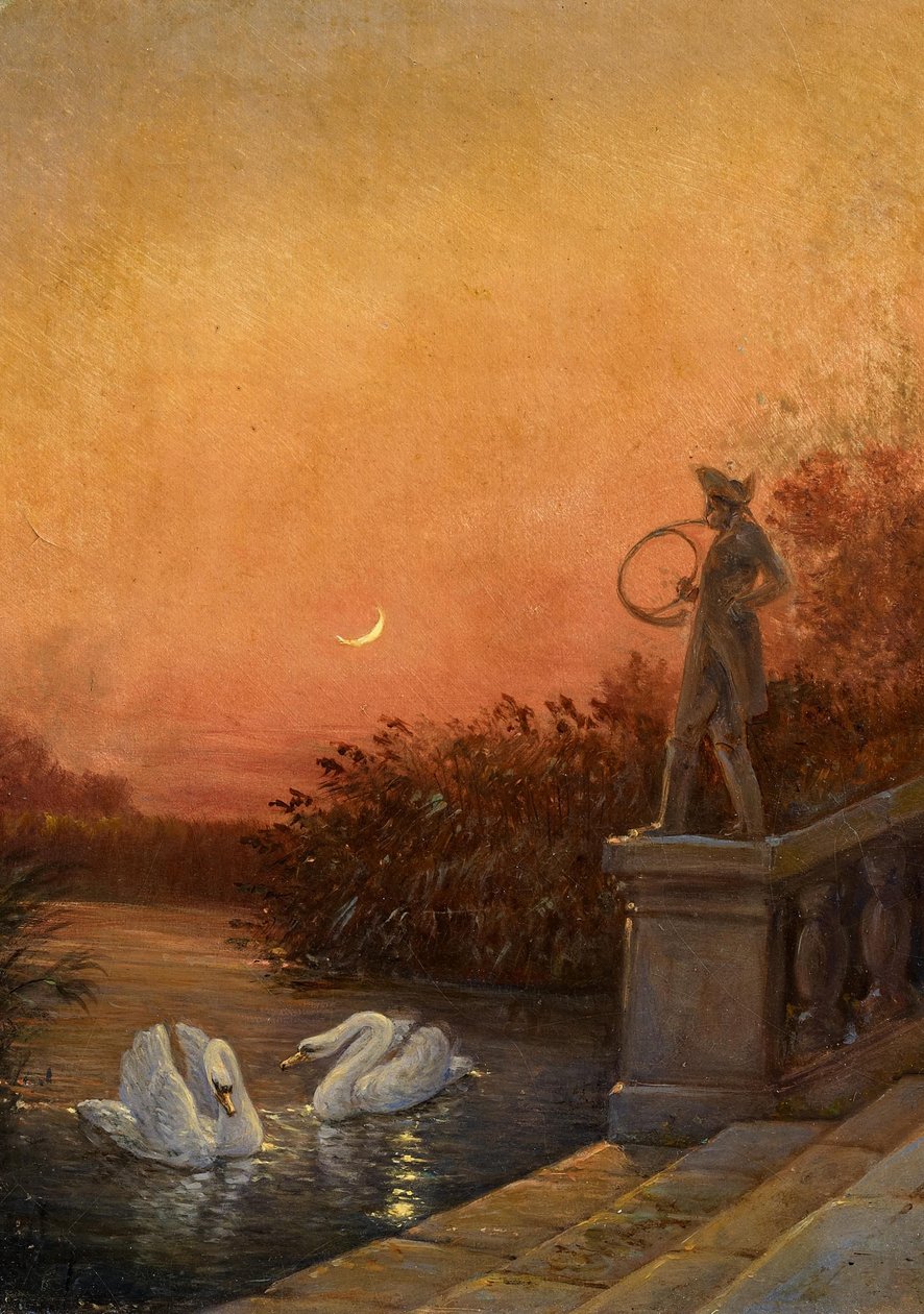 Morgendämmerung bei Schloss Moritzburg von Carl Gustav Carus