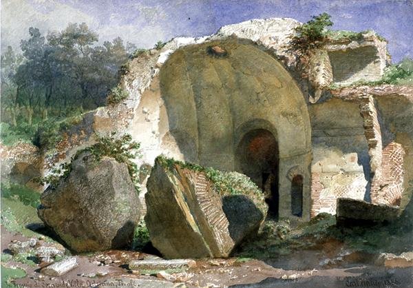 Im Tempel des Serapis, Villa Adriana, Tivoli von Carl Haag