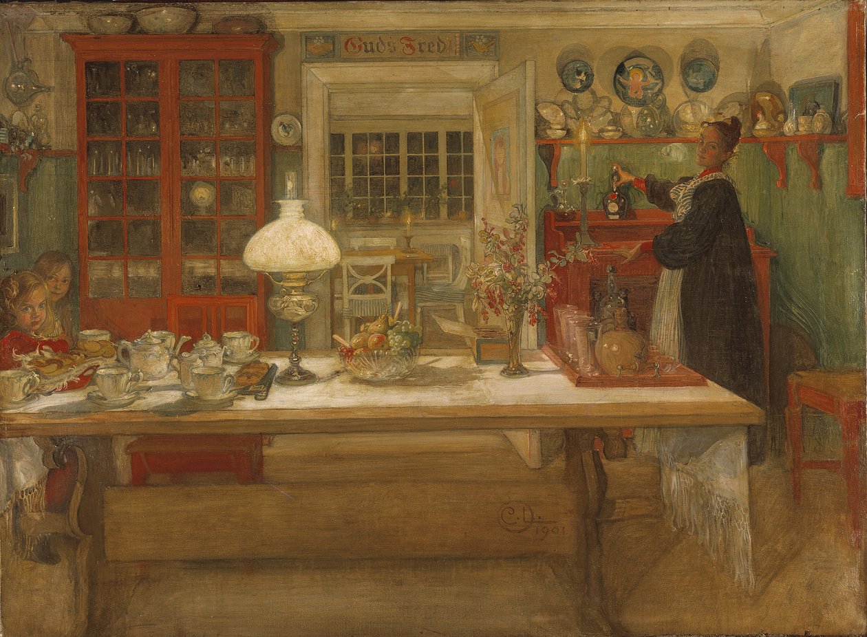Vorbereitung auf ein Spiel von Carl Larsson