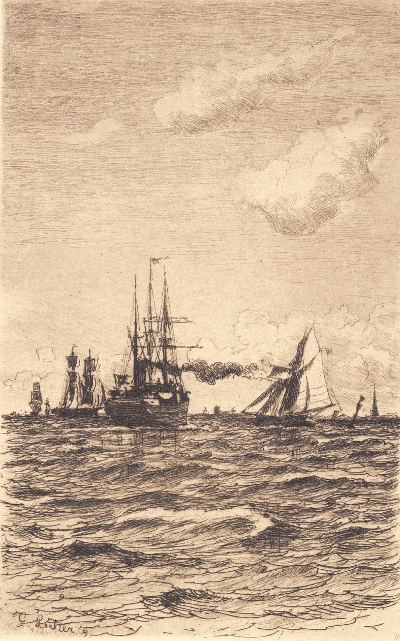 Dampfer und Segelschiffe von Carl Locher