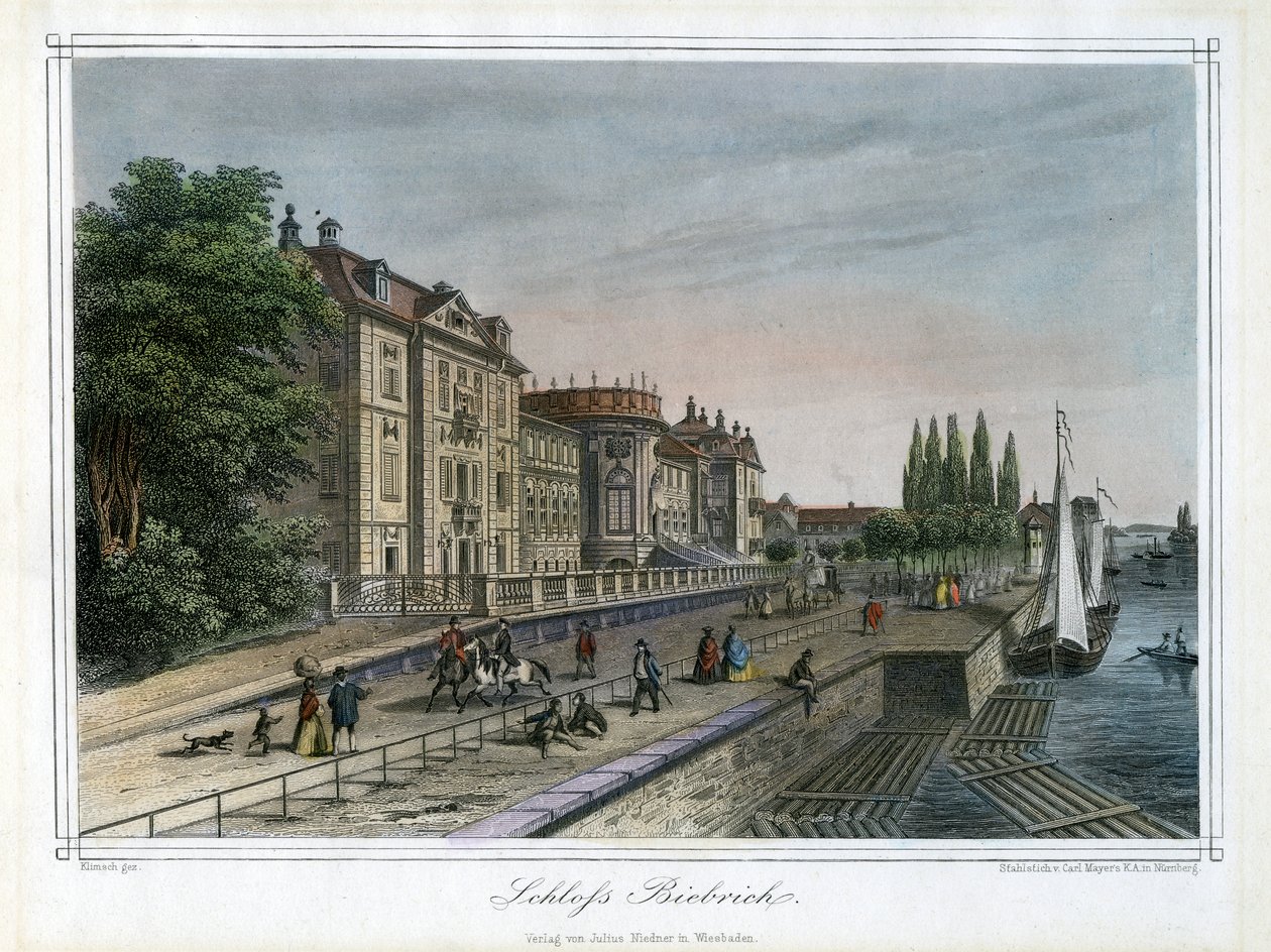 Schloss Biebrich, Wiesbaden, Deutschland, um 1820 von Carl Mayer