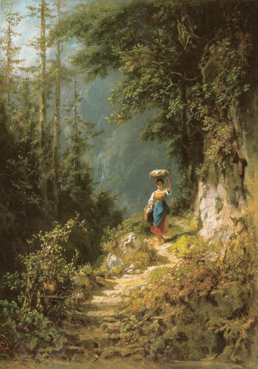 Mädchen mit Kopflast von Carl Spitzweg