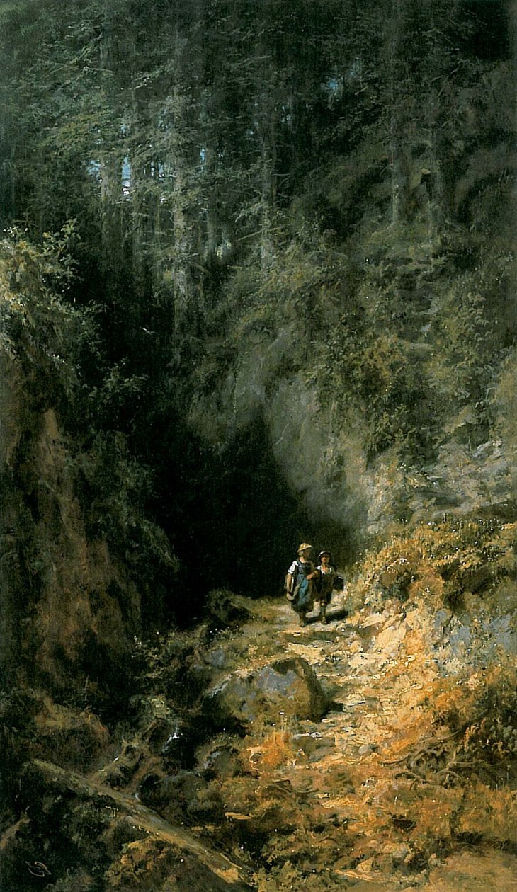 Schulkinder im Wald von Carl Spitzweg