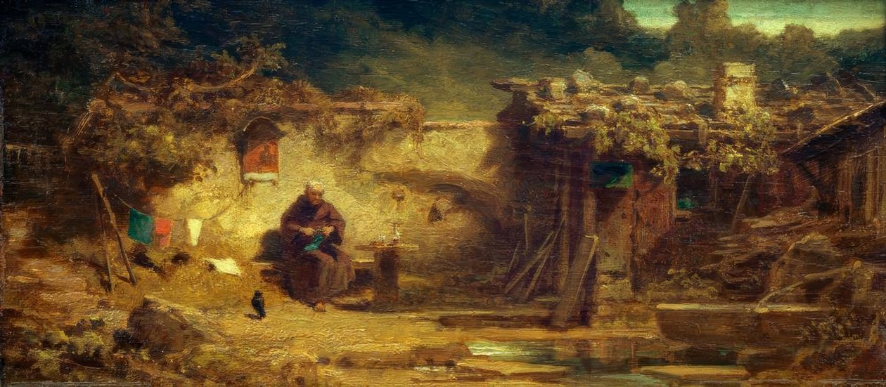 Strickender Einsiedler von Carl Spitzweg