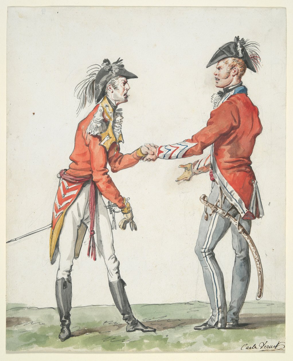 Treffen englischer Offiziere von Carle Vernet