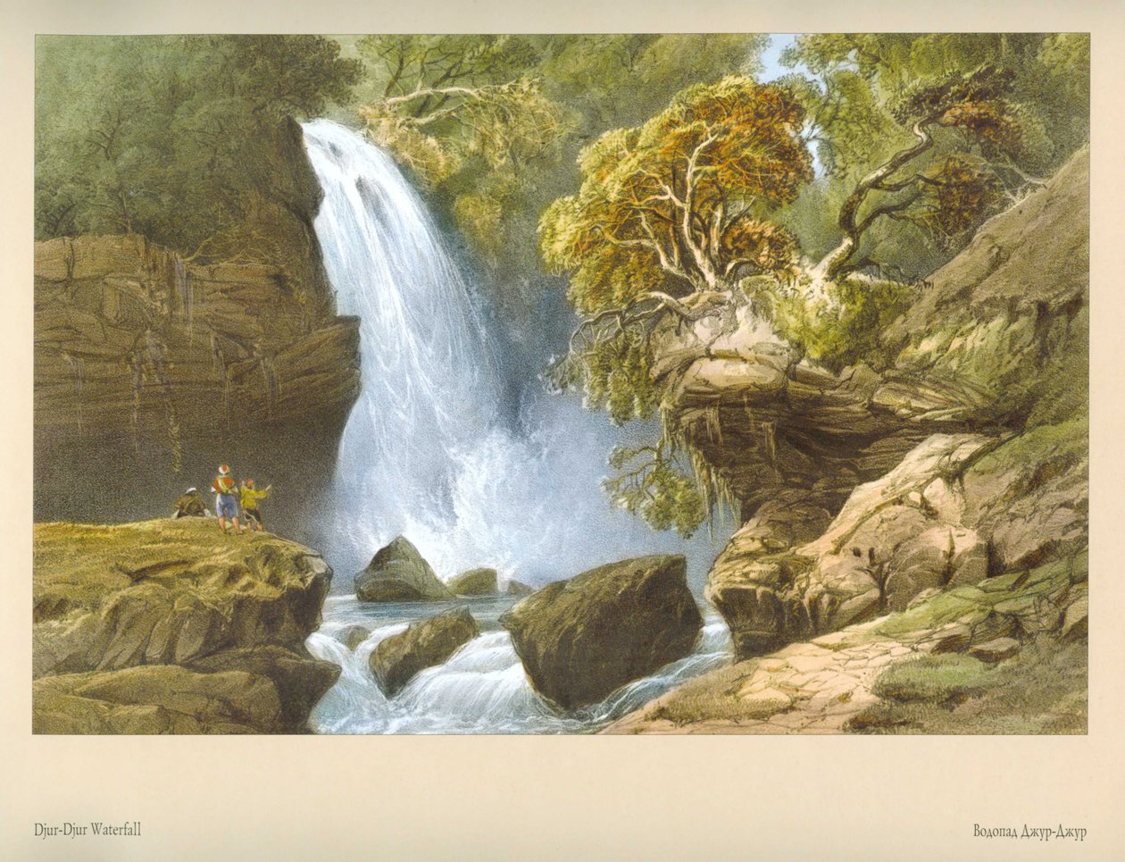 Carlo Bossoli. Dschur-Dschur Wasserfall von Carlo Bossoli