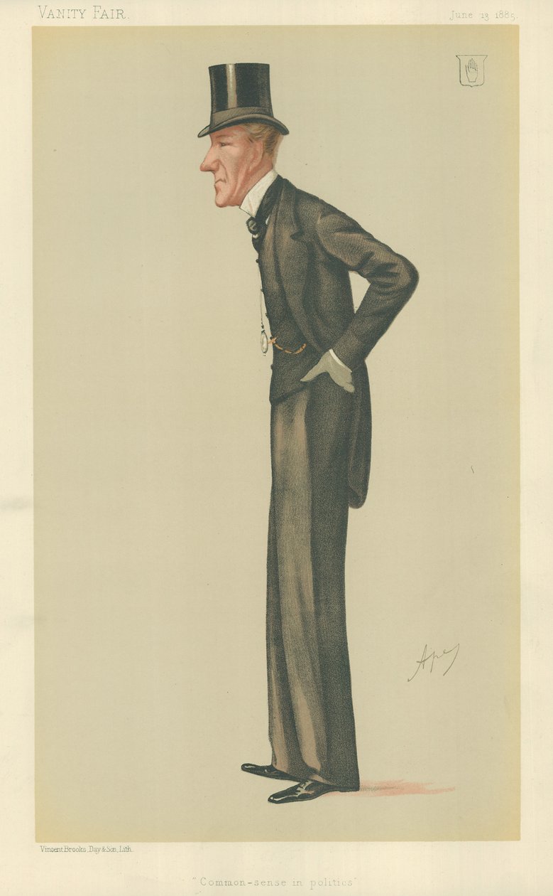 Sir Edward Robert Sullivan, Common-sense in politics, 13. Juni 1885, Vanity Fair Karikatur von Carlo Pellegrini