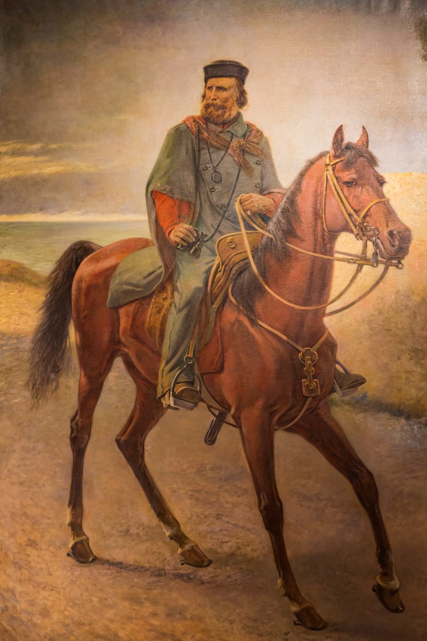 Giuseppe Garibaldi zu Pferd von Carlo (after) Ademollo