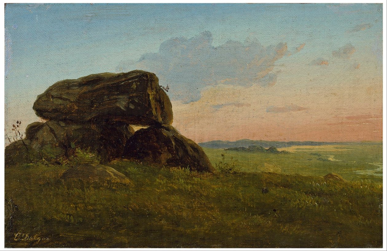 Abendlandschaft mit einem Dolmen. Studie. von Carlo Dalgas