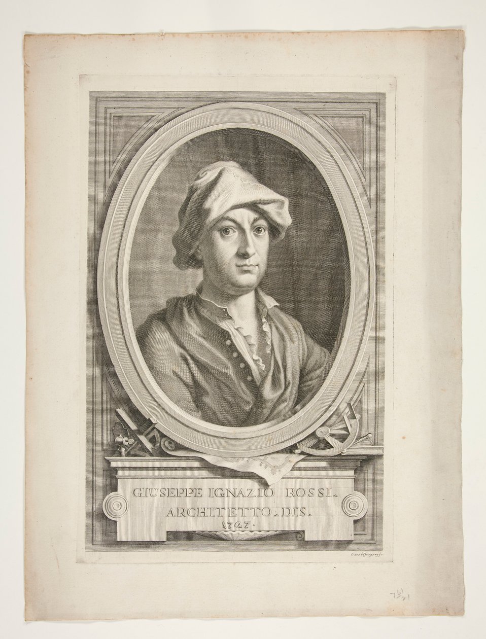 Porträt von Giuseppe Ignazio Rossi von Carlo Gregori