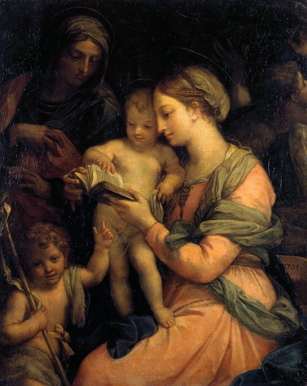 Madonna lehrt das Christuskind lesen, 1705 von Carlo Maratta