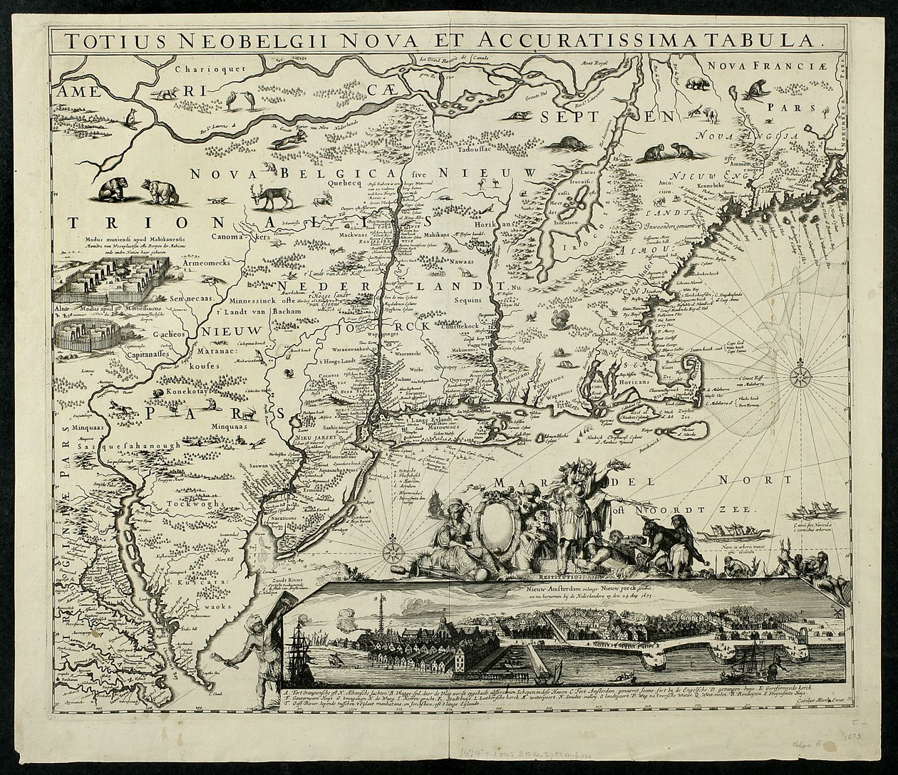 Totius Neobelgii nova et accuratissima tabula, Karte, 1674 von Carolus Allardt