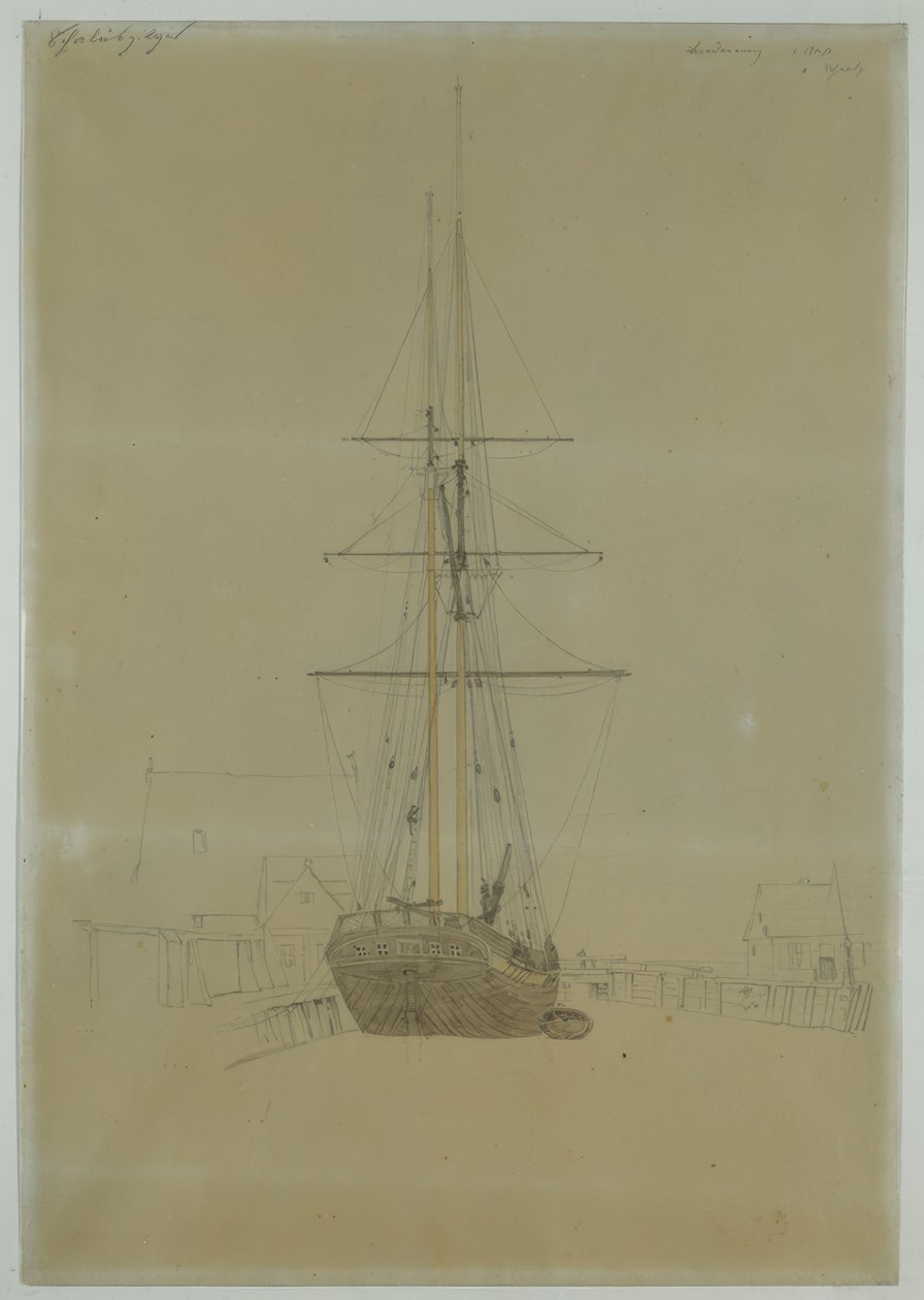 Studie eines Zweimasters von Caspar David Friedrich