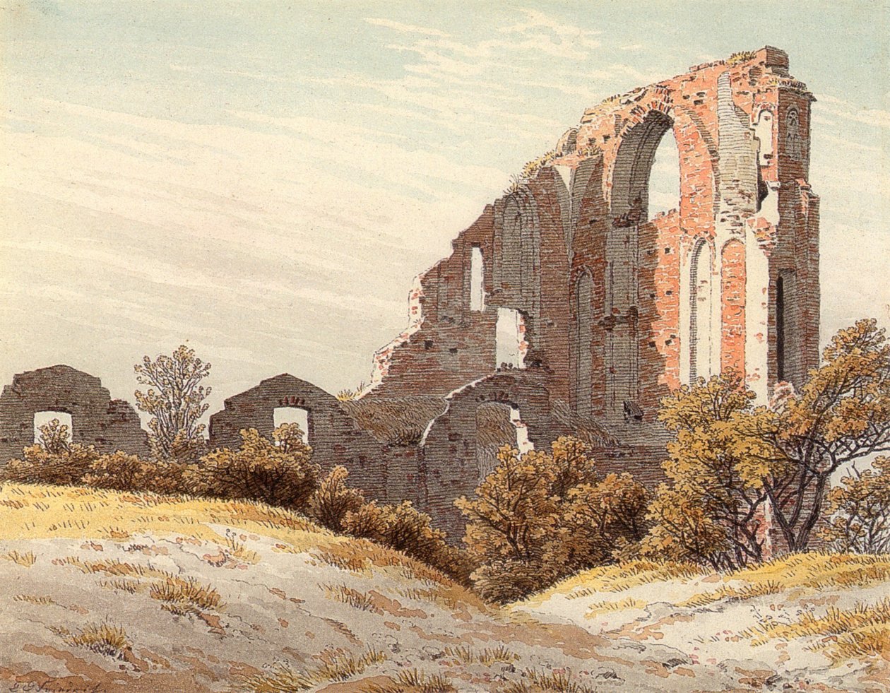 Die Ruinen von Eldena von Caspar David Friedrich