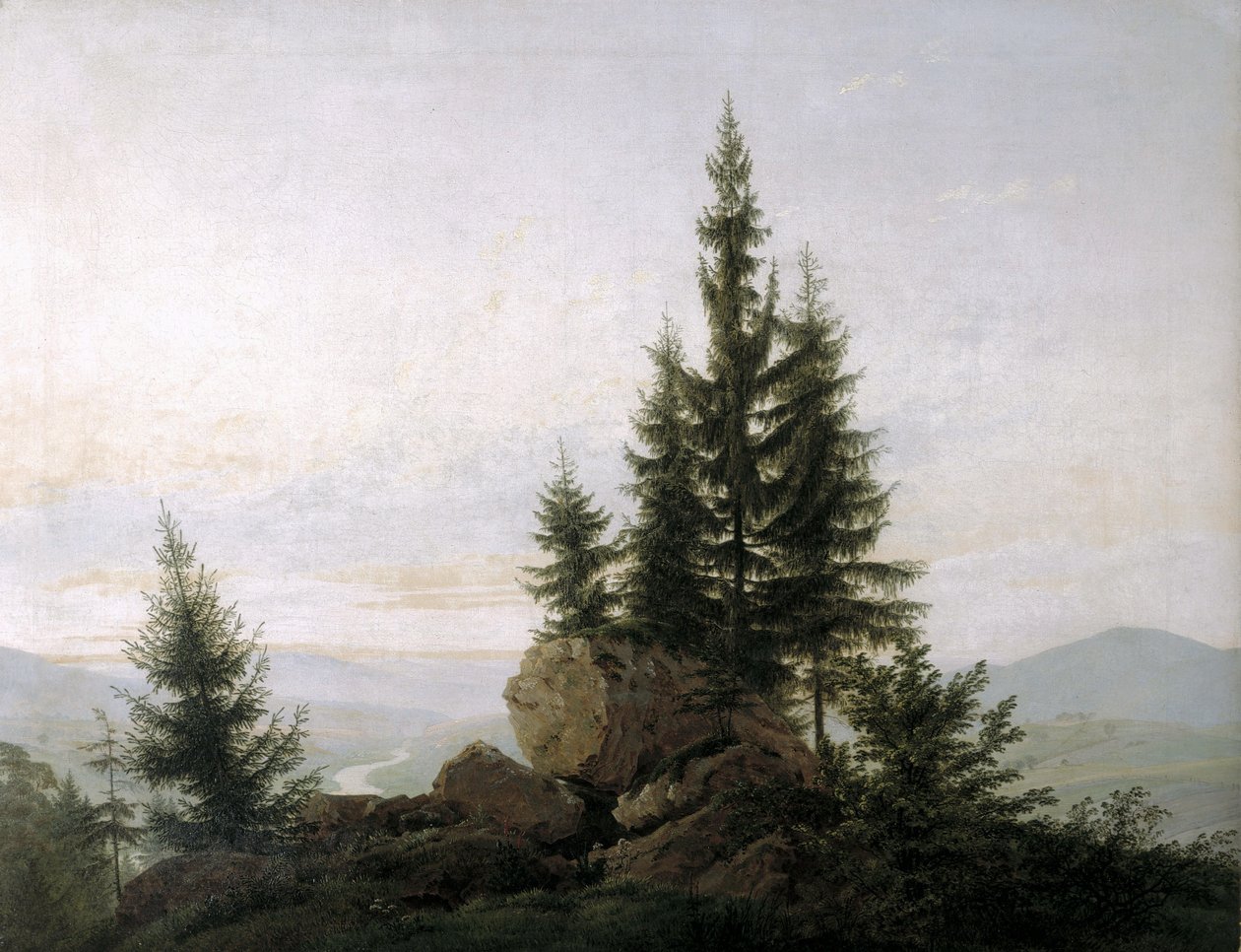 Blick auf das Elbtal von Caspar David Friedrich