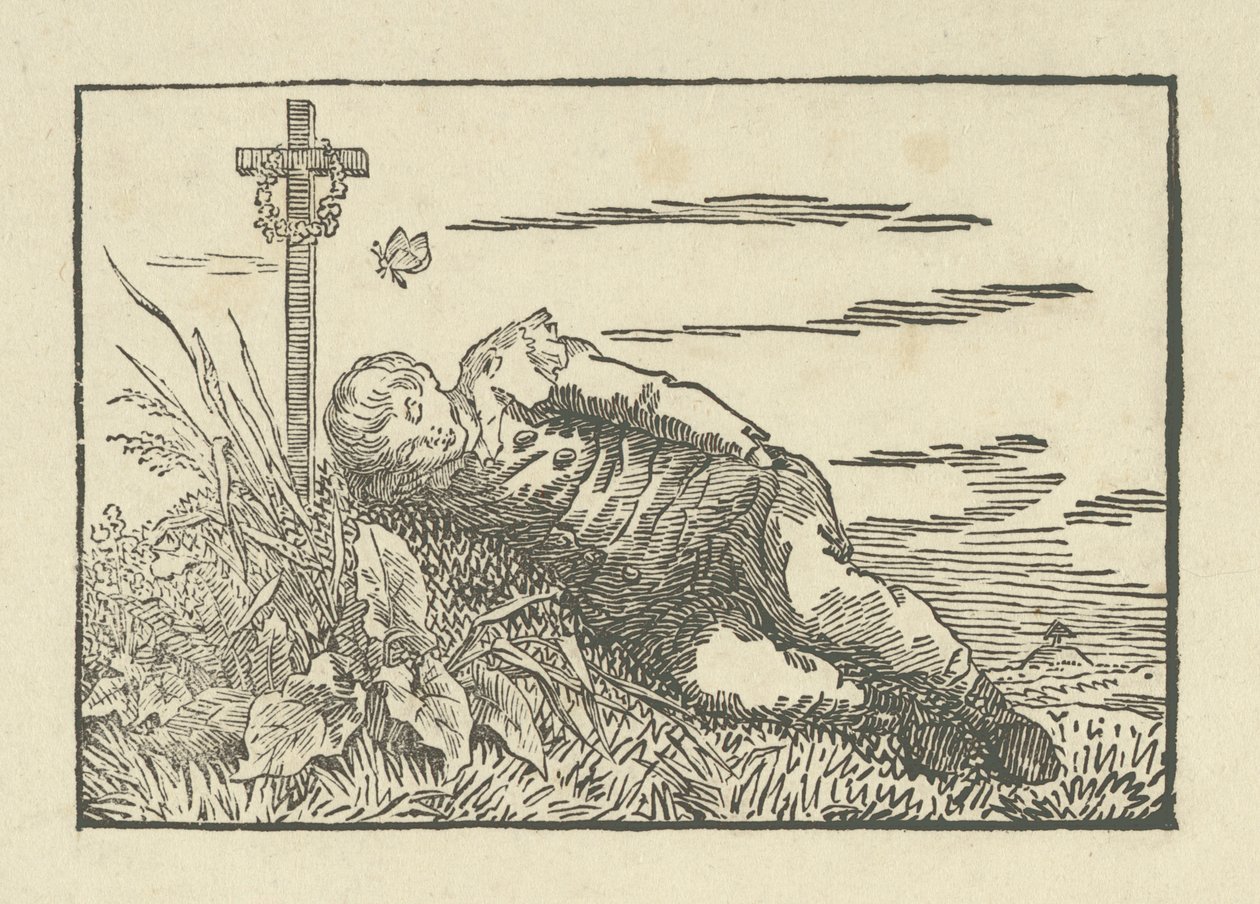 Schlafender Junge auf einem Grab, 1802 von Caspar David Friedrich