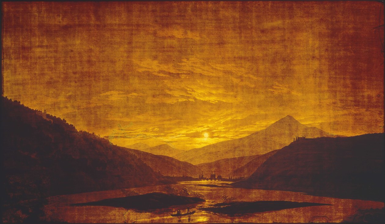 Flusslandschaft bei Nacht von Caspar David Friedrich