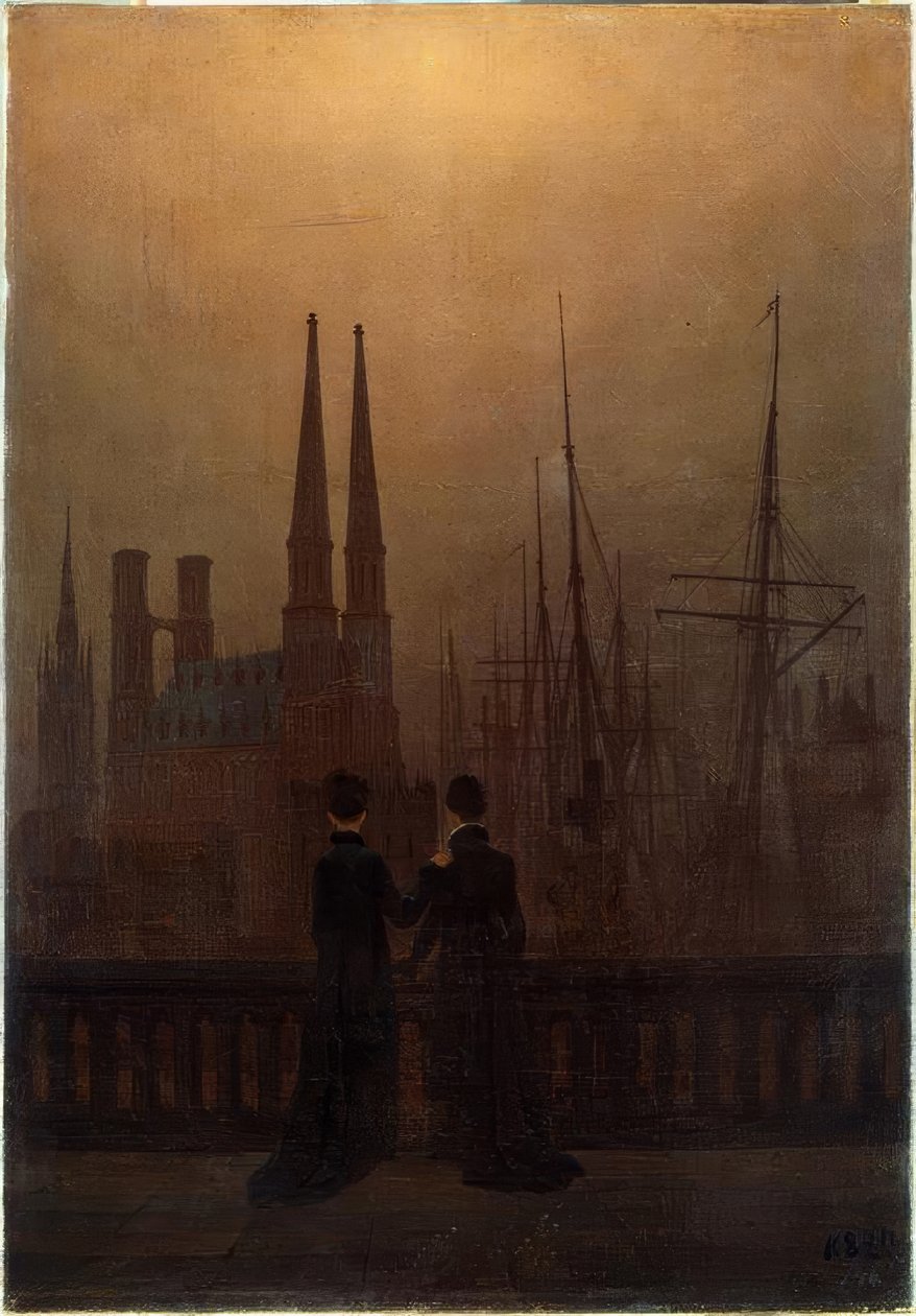 Nächtlicher Hafen von Caspar David Friedrich