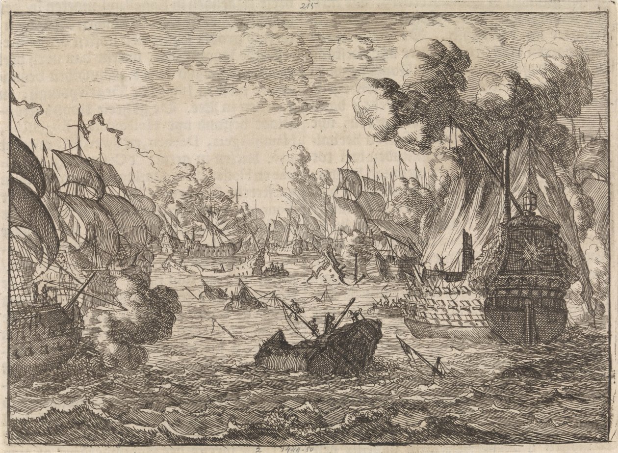 Seeschlacht bei Kap La Hogue, 1692 von Caspar Luyken