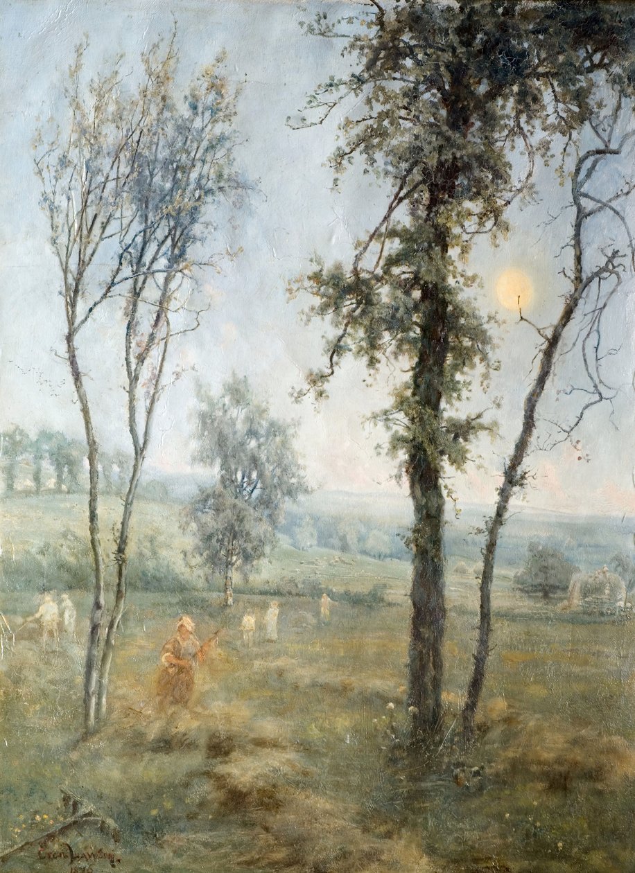Heuernte bei Mondschein, 1876 von Cecil Gordon Lawson