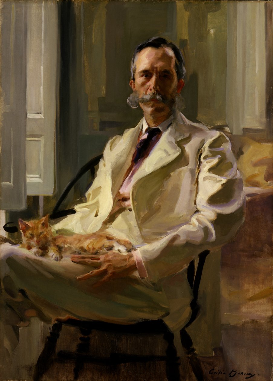 Mann mit der Katze (Henry Sturgis Drinker) von Cecilia Beaux