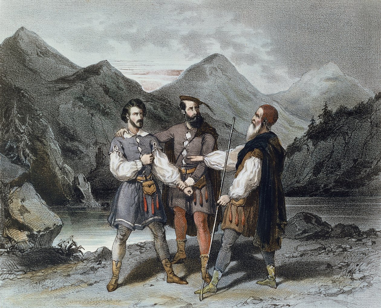 Der Eid der drei Kantone, Illustration zur Oper Wilhelm Tell von Gioacchino Rossini (1792-1868), 19. Jahrhundert von Celestin Deshayes