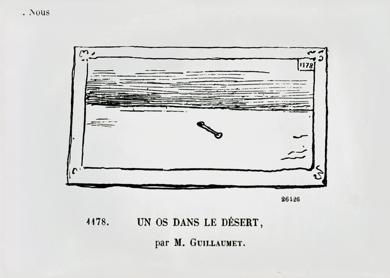 Ein Knochen in der Wüste, Karikatur eines Gemäldes Die Wüste von Gustave Guillaumet aus 