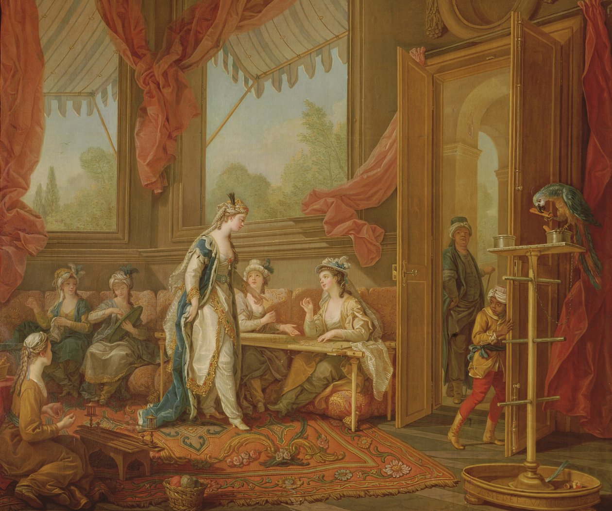 Die Sultanin bestellt Teppiche bei den Odalisken von Charles Amedee Philippe van Loo
