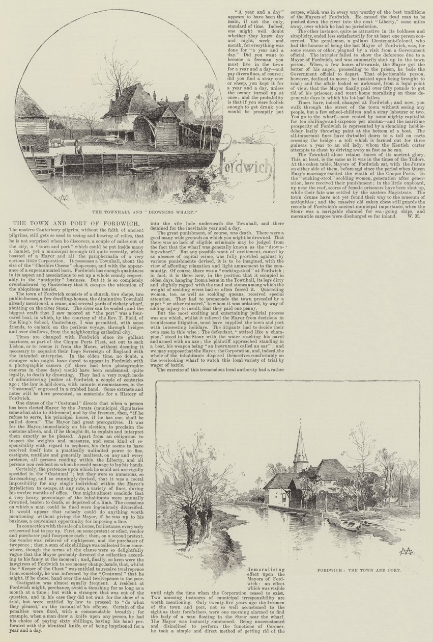 Die Stadt und der Hafen von Fordwich von Charles Auguste Loye