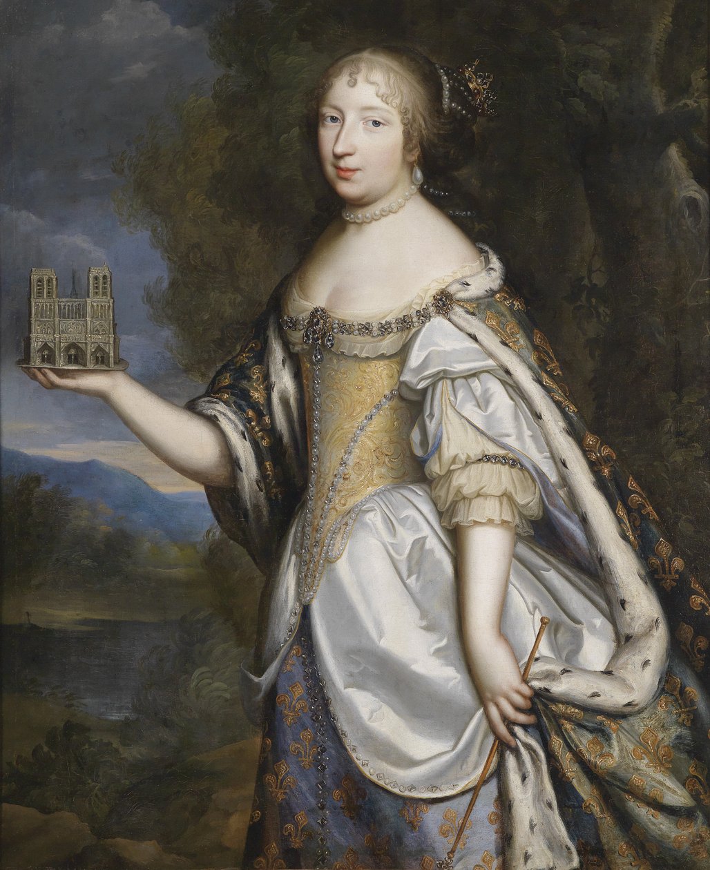 Porträt von Königin Maria Theresia von Frankreich, als Patronin der Kathedrale Notre-Dame de Paris von Charles Beaubrun