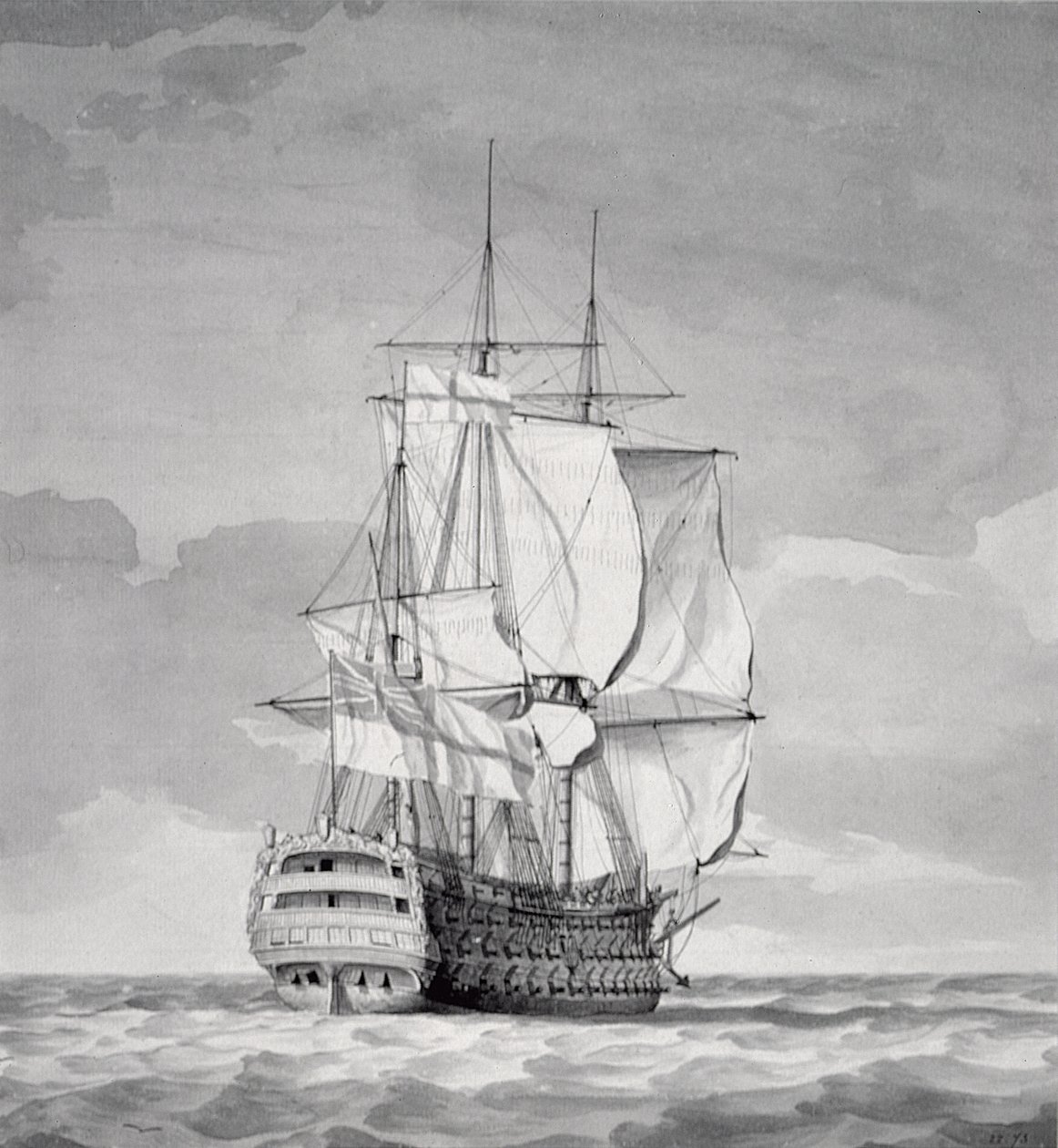 Englisches Linienschiff, 18. Jahrhundert von Charles Brooking