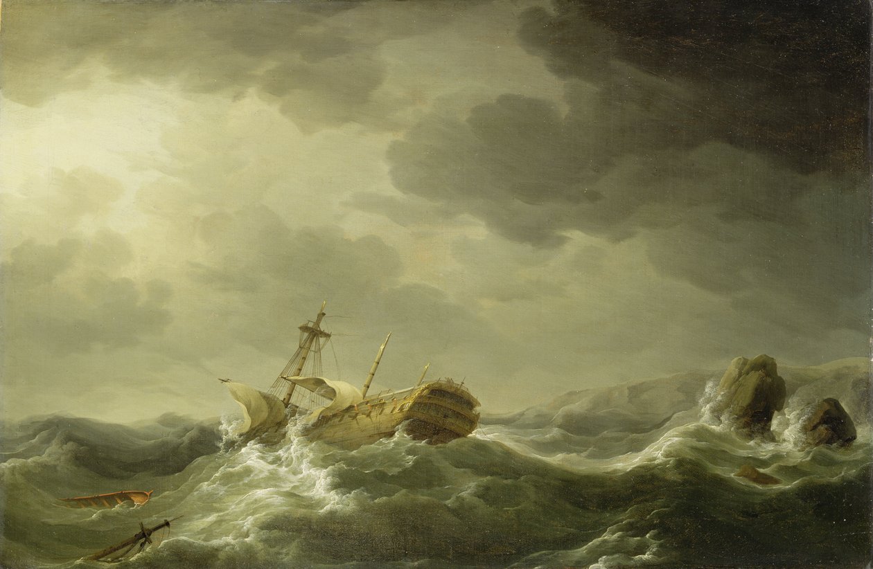 Schiffbruch an einer felsigen Küste, ca. 1747-50 von Charles Brooking