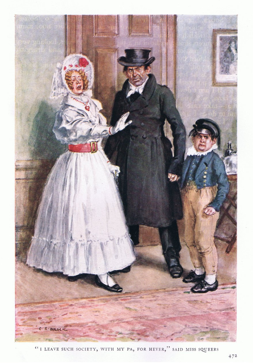 Ich verlasse solche Gesellschaft, mit meinem Pa, für immer sagte Miss Squeers von Charles Edmund Brock