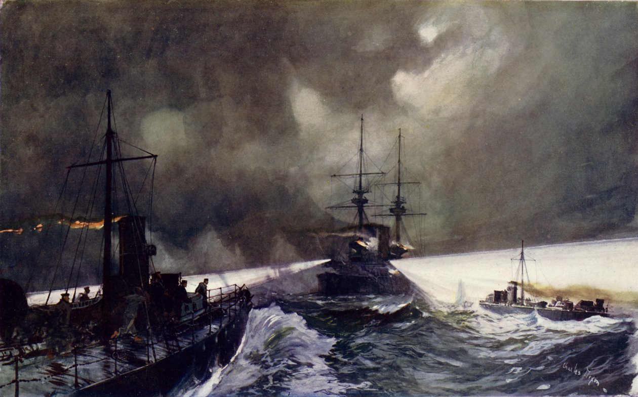 Torpedoboote im Einsatz bei den Marine-Manövern von Charles Edward Dixon