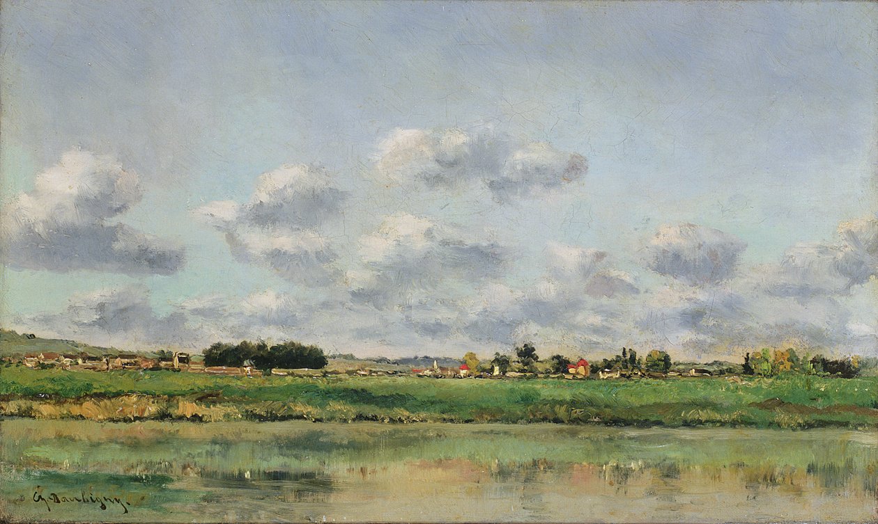 Ufer der Loing, späte 1860er Jahre von Charles Francois Daubigny