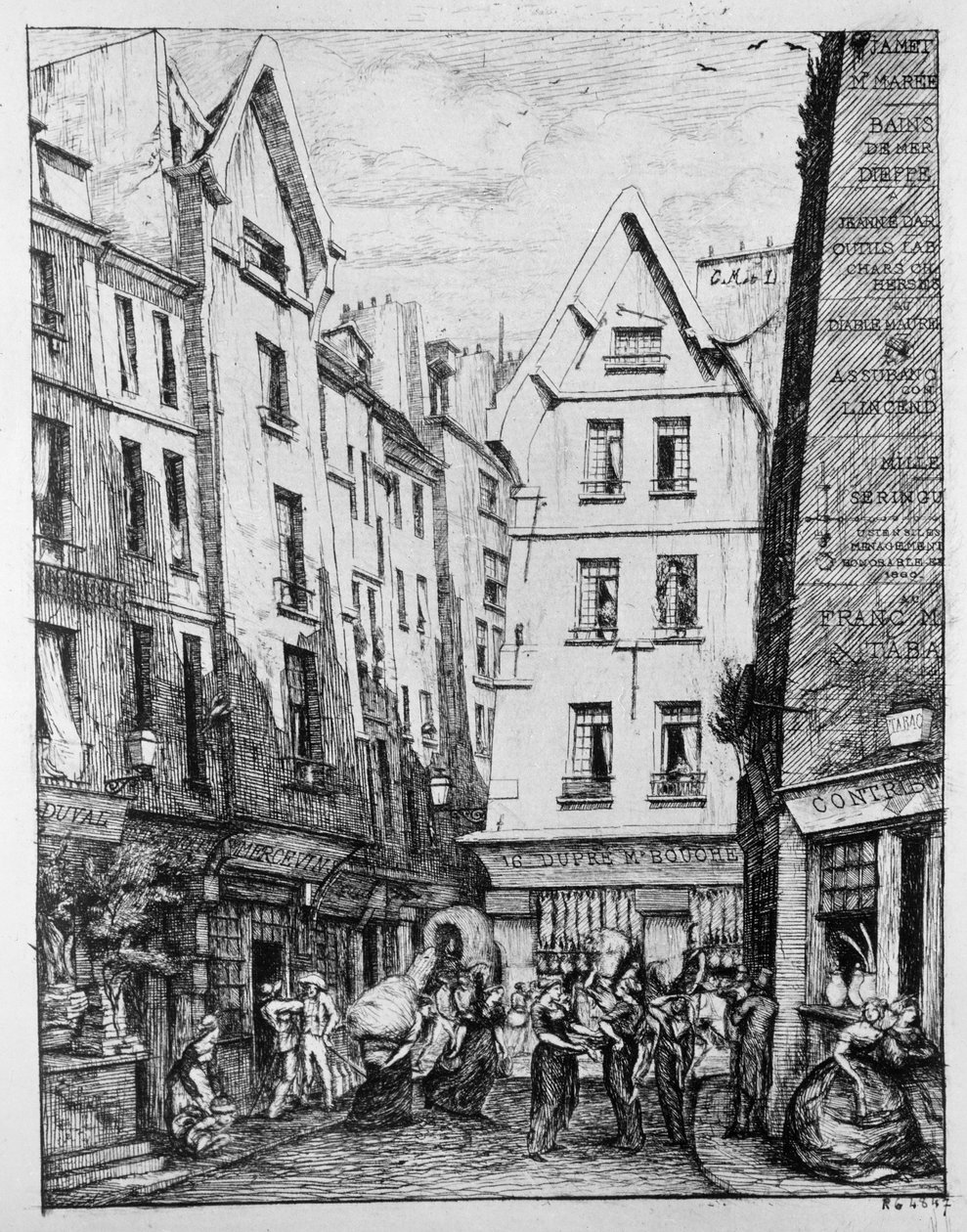 Die Rue Pirouette, 1860 von Charles Meryon