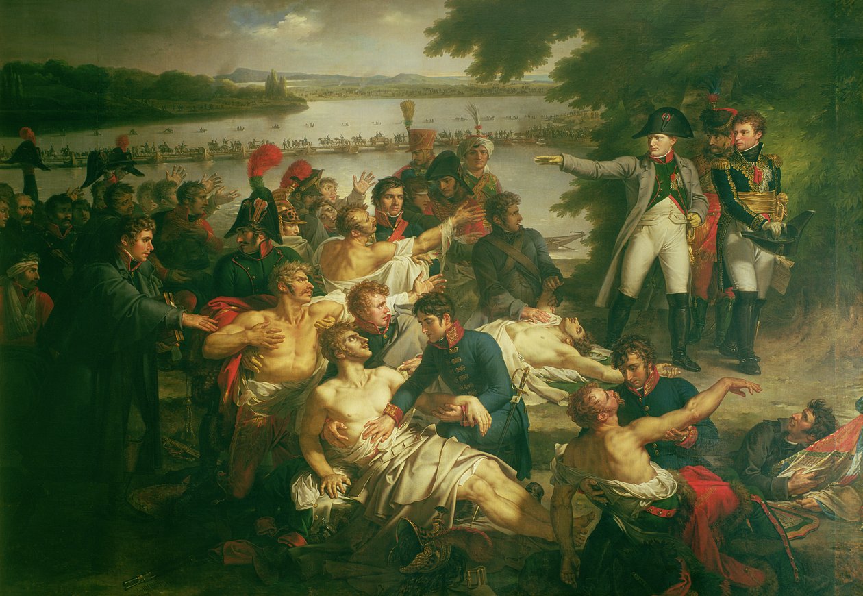 Rückkehr Napoleons (1769-1821) zur Insel Lobau nach der Schlacht von Essling, 23. Mai 1809, 1812 von Charles Meynier