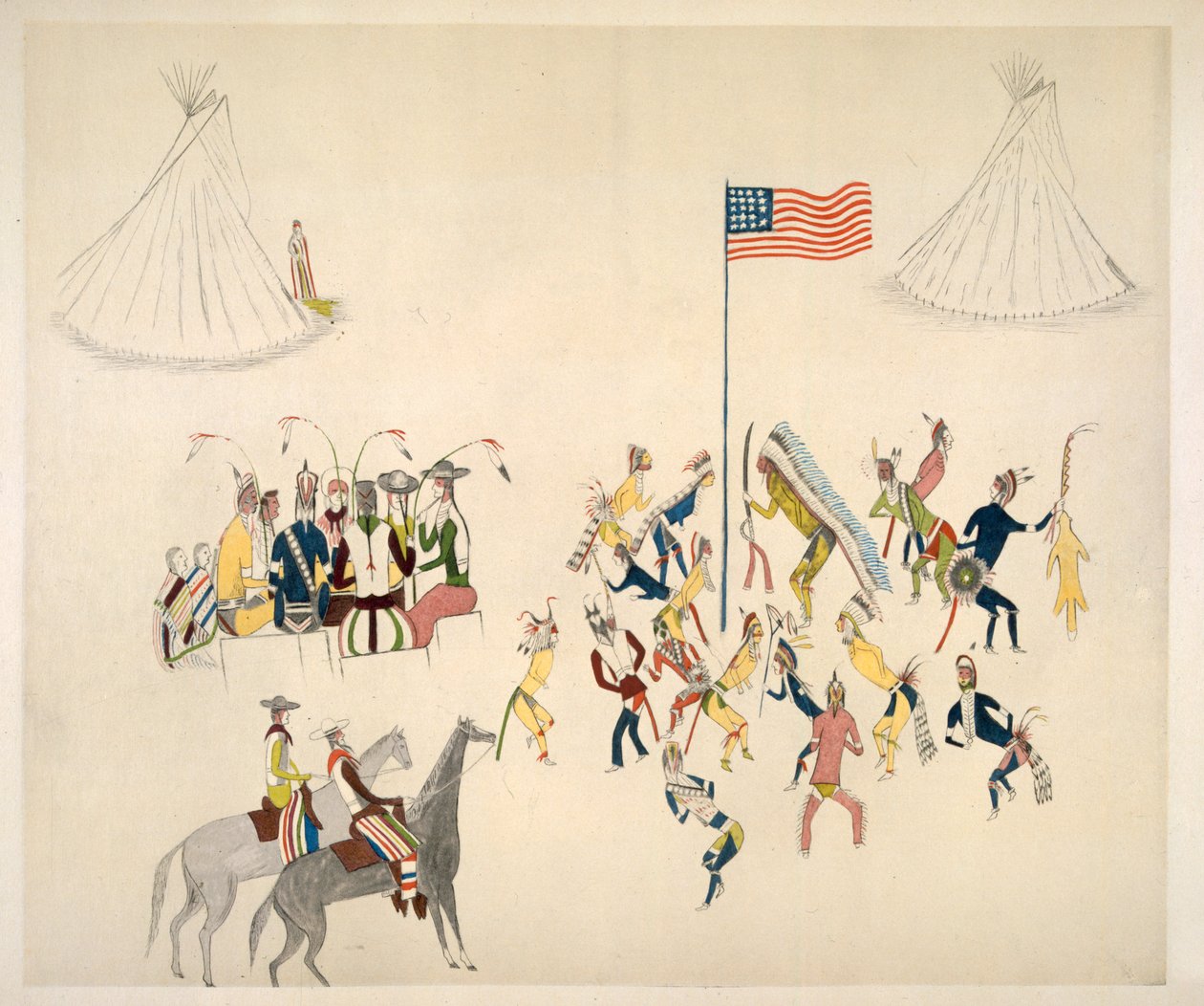Shoshone-Tanz, nur von Männern durchgeführt von Charles Washakie