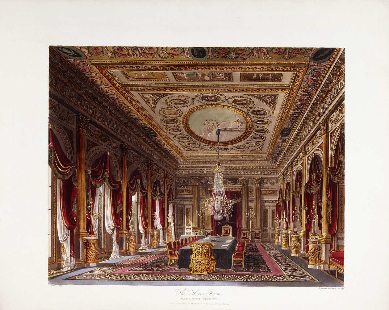 Der Thronsaal, Carlton House von Charles (after) Wild