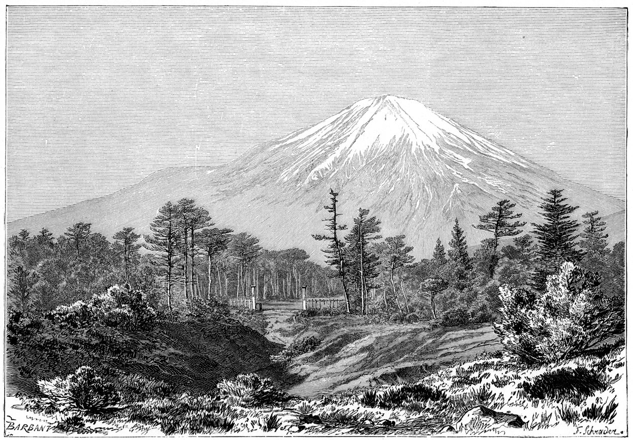 Berg Fuji, Japan, 1895 von Charles Barbant