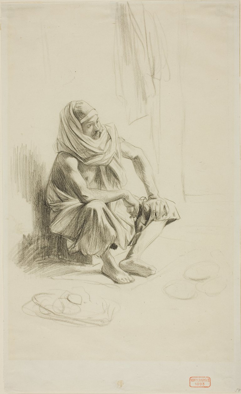 Sitzender Araber von Charles Bargue