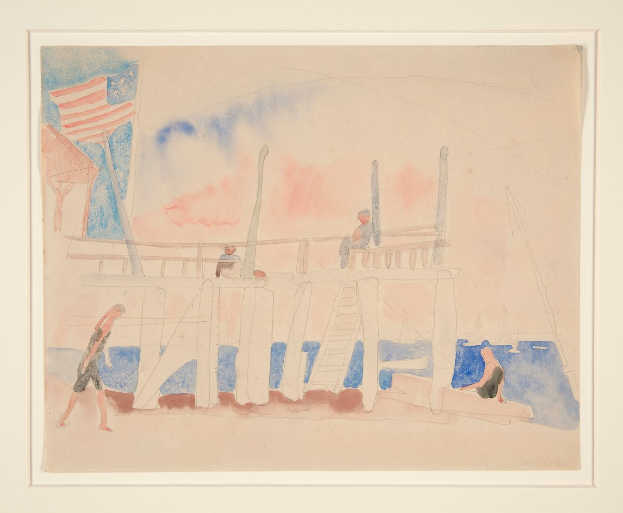 Pier mit vier Figuren von Charles Demuth