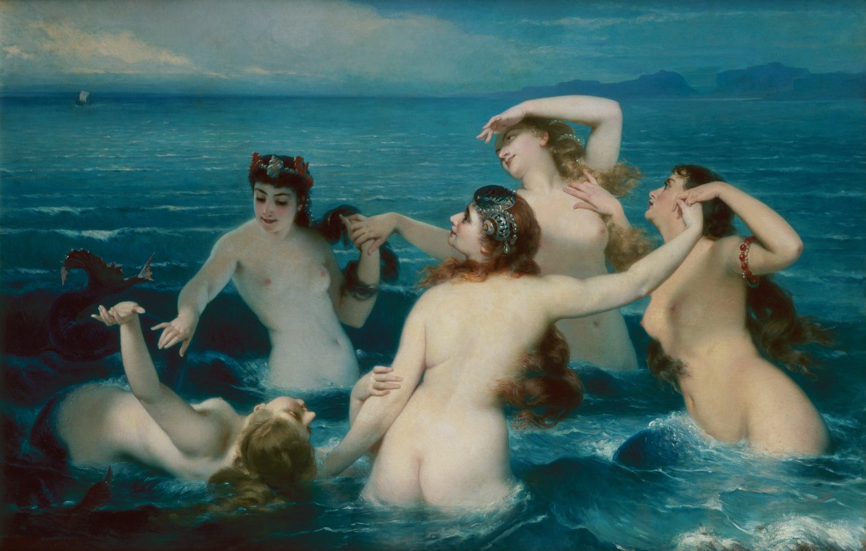 Meerjungfrauen, die im Meer herumtollen von Charles Edouard Boutibonne