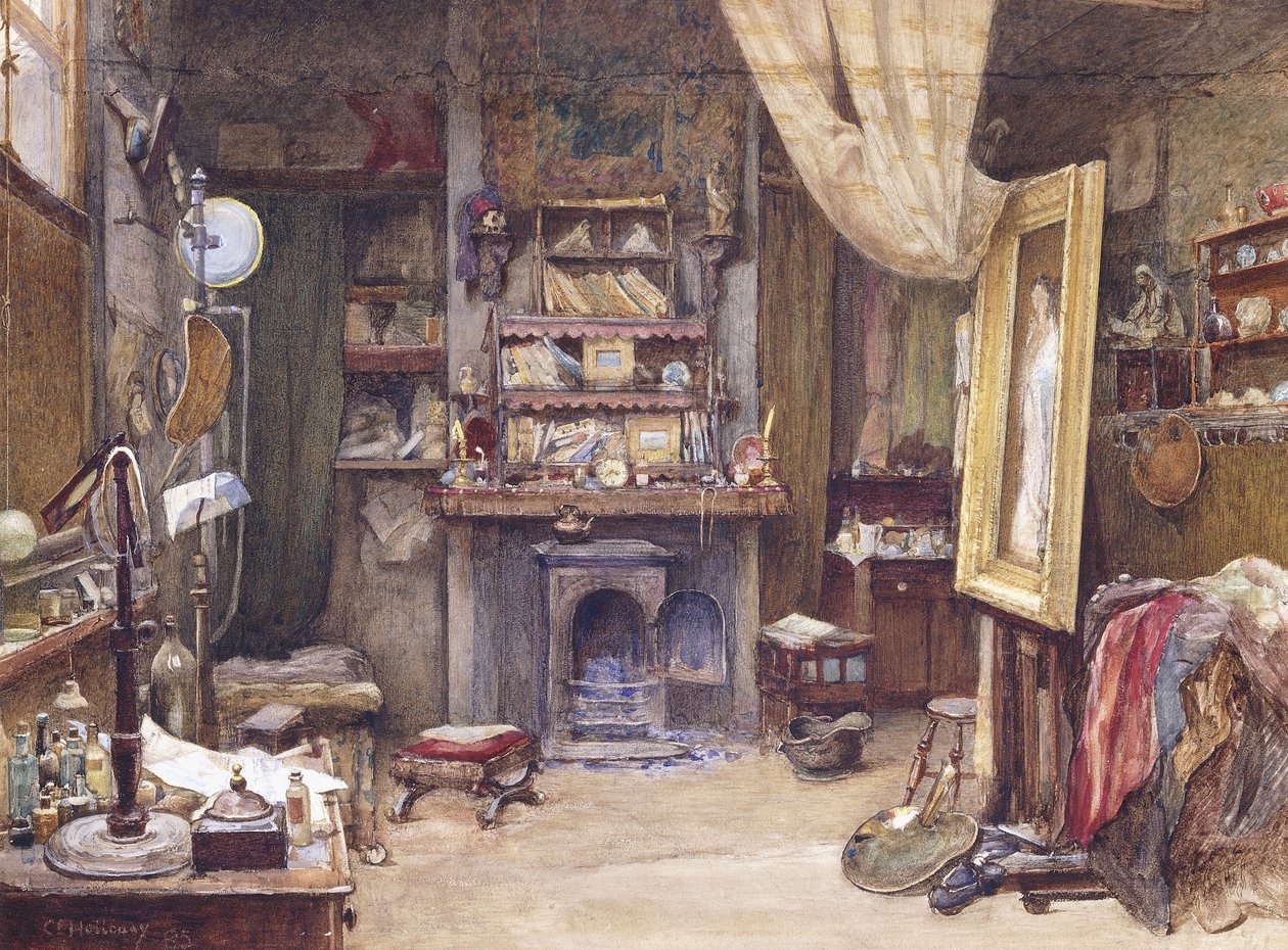 Das Atelier des Künstlers, 1885 von Charles Edward Holloway