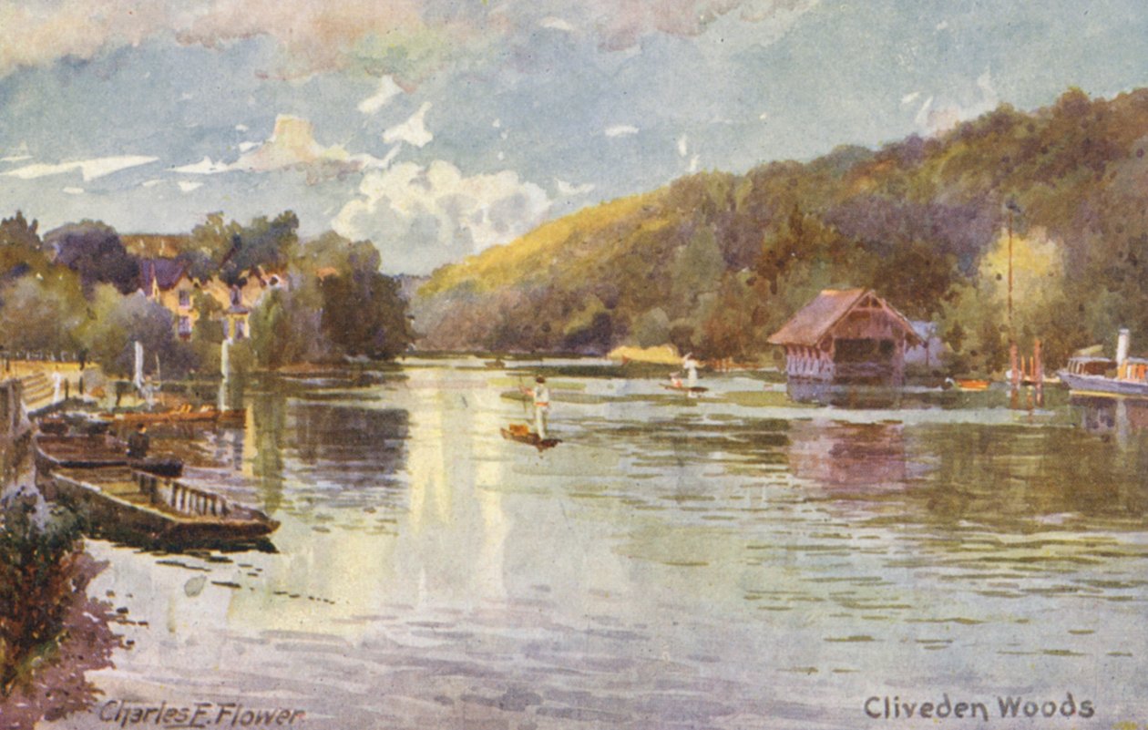 Fluss Themse: Cliveden Woods von Charles Edwin Flower