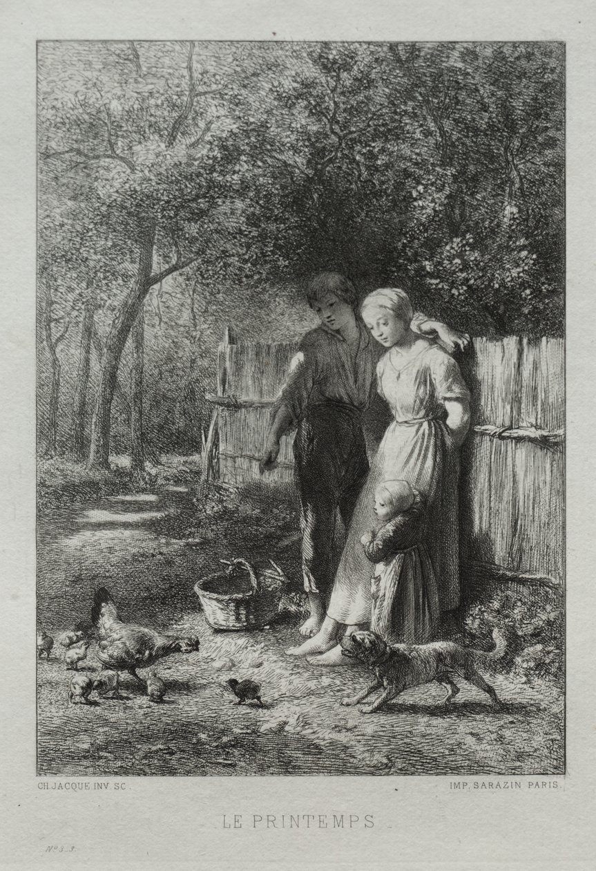 Frühling von Charles Emile Jacque